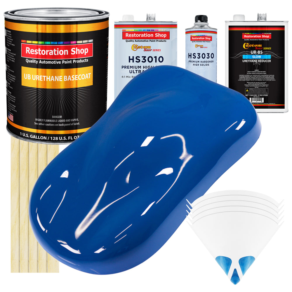 Reflex Blue - Urethane Basecoat with Premium Clearcoat Auto Paint - Complete Slow Gallon Paint Kit - Professional High Gloss Automotive Coating