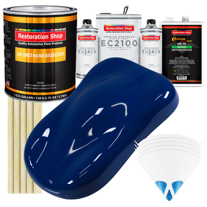 Marine Blue Urethane Basecoat with European Clearcoat Auto Paint - Complete Gallon Paint Color Kit - Automotive Refinish Coating