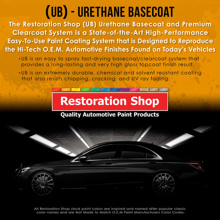 Marine Blue - Urethane Basecoat with Clearcoat Auto Paint - Complete Medium Quart Paint Kit - Professional High Gloss Automotive, Car, Truck Coating