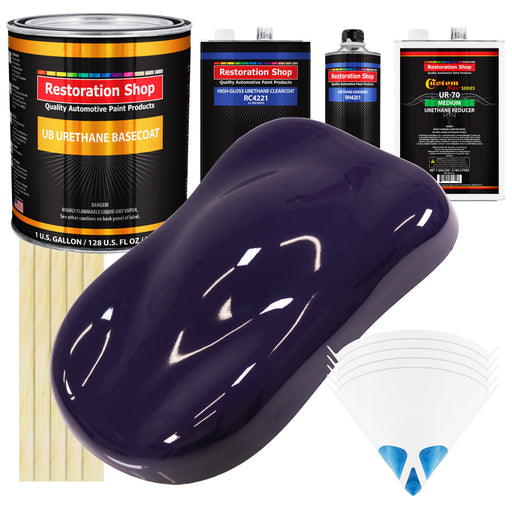 Majestic Purple - Urethane Basecoat with Clearcoat Auto Paint - Complete Medium Gallon Paint Kit - Professional Gloss Automotive Car Truck Coating