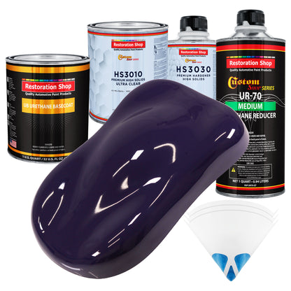 Majestic Purple - Urethane Basecoat with Premium Clearcoat Auto Paint - Complete Medium Quart Paint Kit - Professional High Gloss Automotive Coating