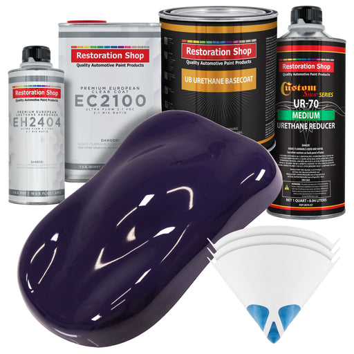 Majestic Purple Urethane Basecoat with European Clearcoat Auto Paint - Complete Quart Paint Color Kit - Automotive Refinish Coating