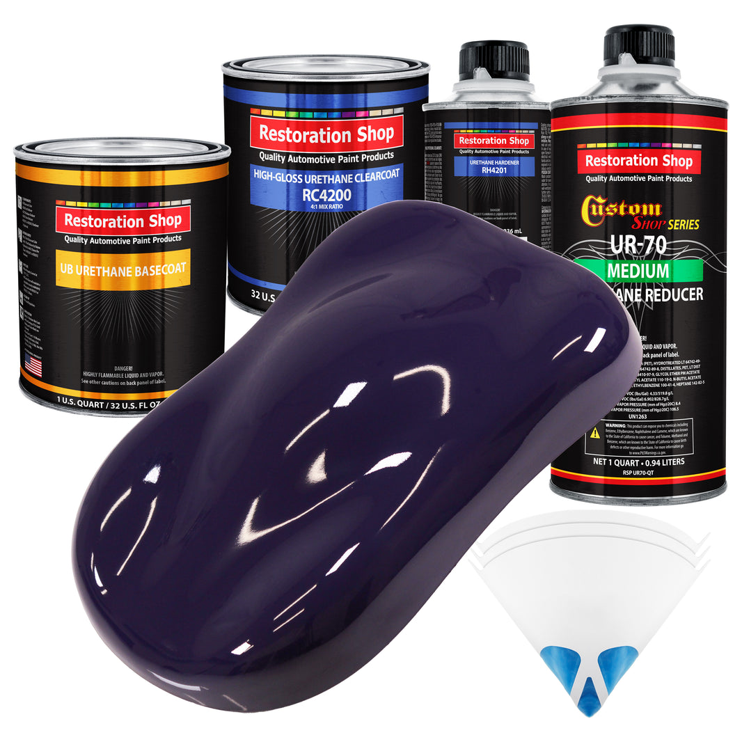 Majestic Purple - Urethane Basecoat with Clearcoat Auto Paint (Complete Medium Quart Paint Kit) Professional High Gloss Automotive Car Truck Coating