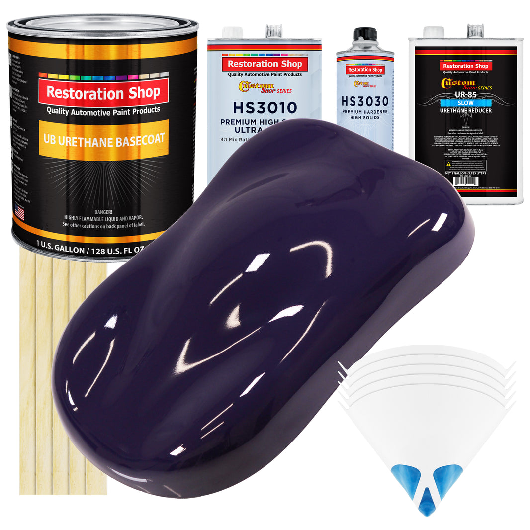 Majestic Purple - Urethane Basecoat with Premium Clearcoat Auto Paint - Complete Slow Gallon Paint Kit - Professional High Gloss Automotive Coating