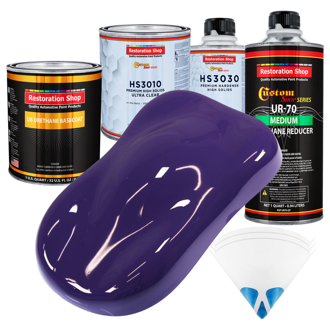 Mystical Purple - Urethane Basecoat with Premium Clearcoat Auto Paint - Complete Medium Quart Paint Kit - Professional High Gloss Automotive Coating
