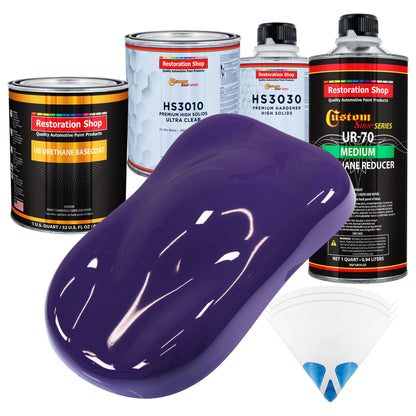 Mystical Purple - Urethane Basecoat with Premium Clearcoat Auto Paint - Complete Medium Quart Paint Kit - Professional High Gloss Automotive Coating