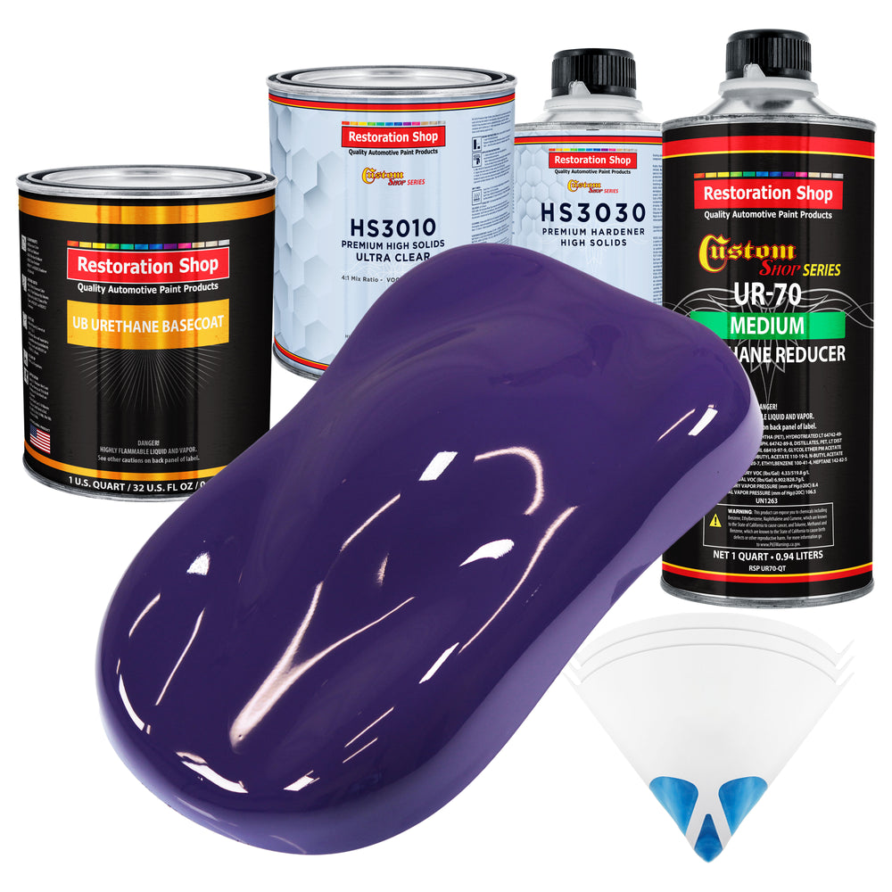 Mystical Purple - Urethane Basecoat with Premium Clearcoat Auto Paint - Complete Medium Quart Paint Kit - Professional High Gloss Automotive Coating