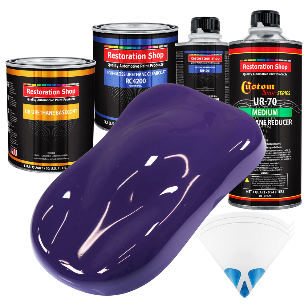Mystical Purple - Urethane Basecoat with Clearcoat Auto Paint (Complete Medium Quart Paint Kit) Professional High Gloss Automotive Car Truck Coating