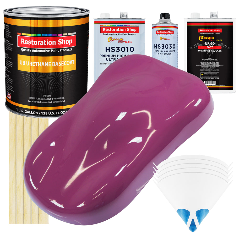 Magenta - Urethane Basecoat with Premium Clearcoat Auto Paint - Complete Fast Gallon Paint Kit - Professional High Gloss Automotive Coating