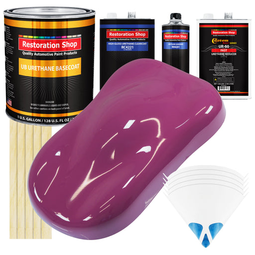 Magenta - Urethane Basecoat with Clearcoat Auto Paint - Complete Fast Gallon Paint Kit - Professional High Gloss Automotive, Car, Truck Coating