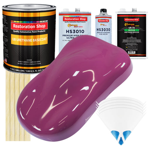 Magenta - Urethane Basecoat with Premium Clearcoat Auto Paint - Complete Medium Gallon Paint Kit - Professional High Gloss Automotive Coating