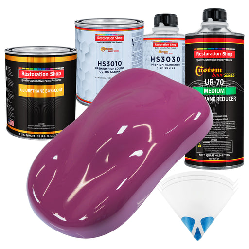 Magenta - Urethane Basecoat with Premium Clearcoat Auto Paint - Complete Medium Quart Paint Kit - Professional High Gloss Automotive Coating