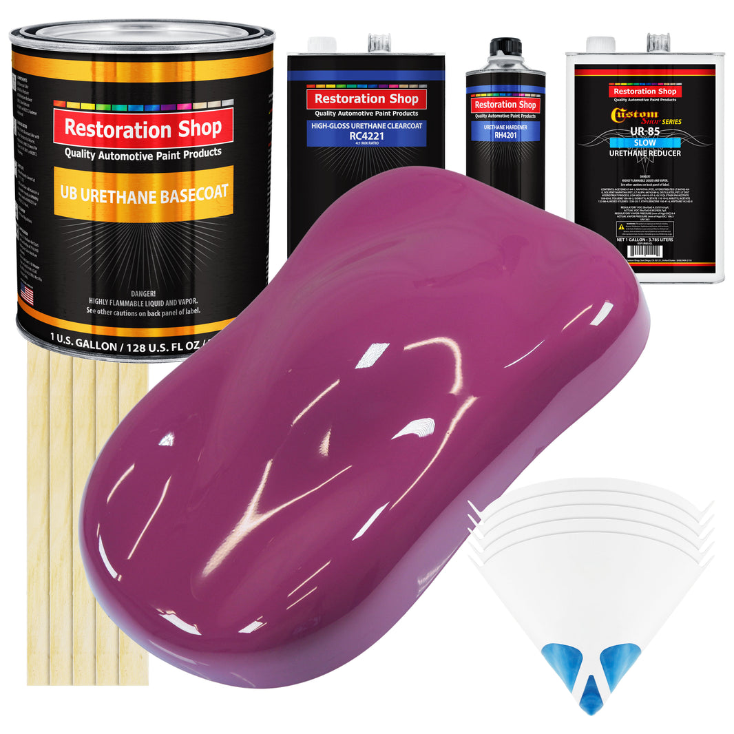 Magenta - Urethane Basecoat with Clearcoat Auto Paint - Complete Slow Gallon Paint Kit - Professional High Gloss Automotive, Car, Truck Coating