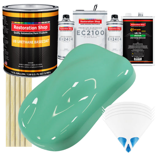 Light Aqua Urethane Basecoat with European Clearcoat Auto Paint - Complete Gallon Paint Color Kit - Automotive Refinish Coating