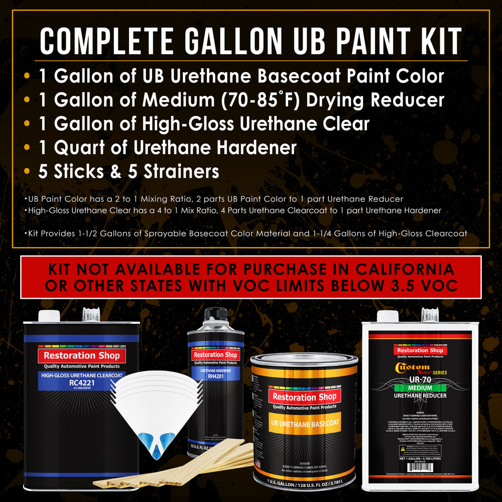 Light Aqua - Urethane Basecoat with Clearcoat Auto Paint - Complete Medium Gallon Paint Kit - Professional High Gloss Automotive, Car, Truck Coating
