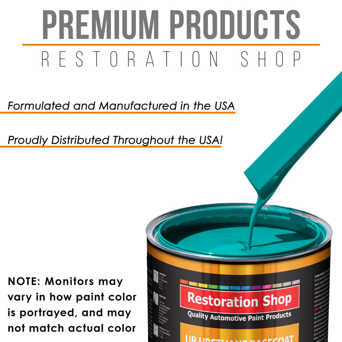 Deep Aqua - Urethane Basecoat with Premium Clearcoat Auto Paint - Complete Fast Gallon Paint Kit - Professional High Gloss Automotive Coating