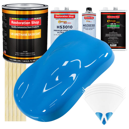 Grabber Blue - Urethane Basecoat with Premium Clearcoat Auto Paint - Complete Medium Gallon Paint Kit - Professional High Gloss Automotive Coating