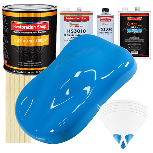 Grabber Blue - Urethane Basecoat with Premium Clearcoat Auto Paint - Complete Slow Gallon Paint Kit - Professional High Gloss Automotive Coating
