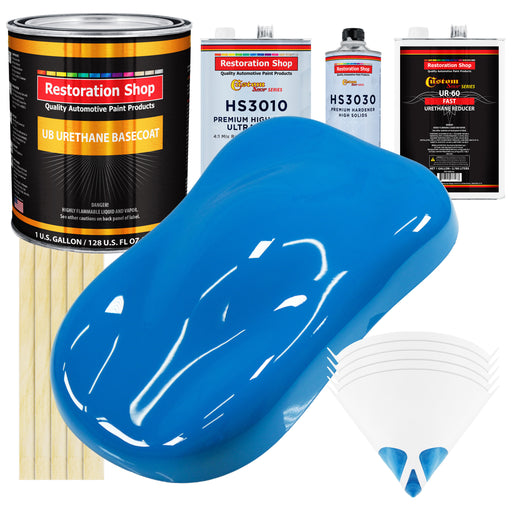 Coastal Highway Blue - Urethane Basecoat with Premium Clearcoat Auto Paint (Complete Fast Gallon Paint Kit) Professional High Gloss Automotive Coating