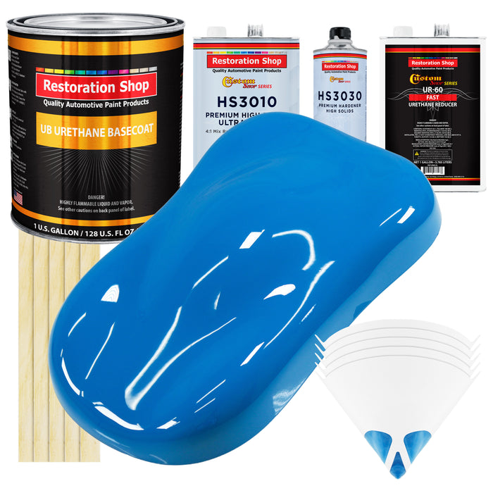 Coastal Highway Blue - Urethane Basecoat with Premium Clearcoat Auto Paint (Complete Fast Gallon Paint Kit) Professional High Gloss Automotive Coating