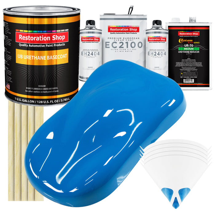 Coastal Highway Blue Urethane Basecoat with European Clearcoat Auto Paint - Complete Gallon Paint Color Kit - Automotive Refinish Coating