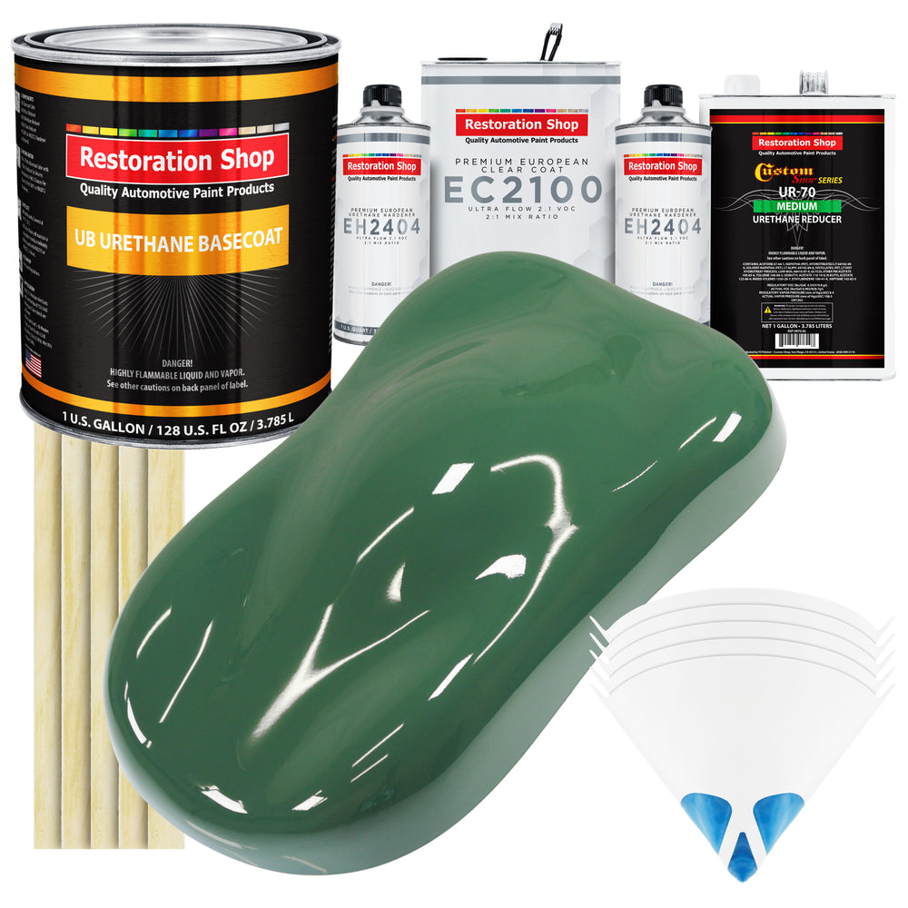 Transport Green Urethane Basecoat with European Clearcoat Auto Paint - Complete Gallon Paint Color Kit - Automotive Refinish Coating