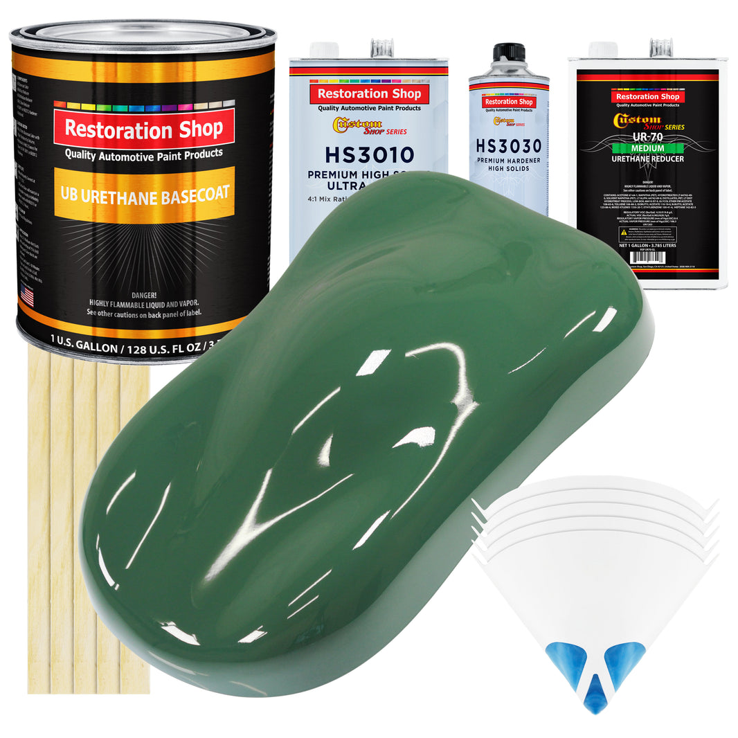 Transport Green - Urethane Basecoat with Premium Clearcoat Auto Paint - Complete Medium Gallon Paint Kit - Professional High Gloss Automotive Coating
