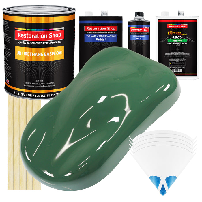 Transport Green - Urethane Basecoat with Clearcoat Auto Paint - Complete Medium Gallon Paint Kit - Professional Gloss Automotive Car Truck Coating