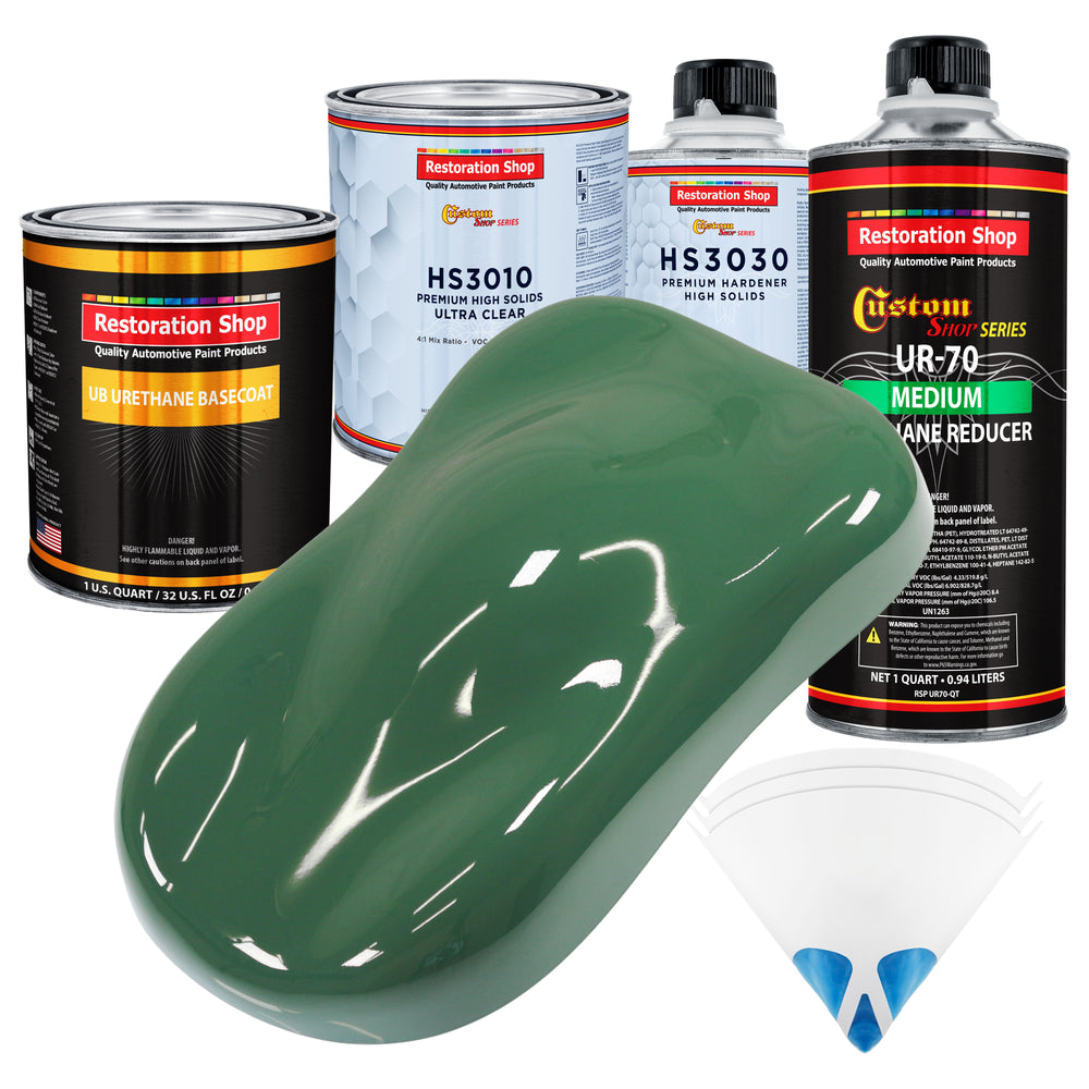 Transport Green - Urethane Basecoat with Premium Clearcoat Auto Paint - Complete Medium Quart Paint Kit - Professional High Gloss Automotive Coating