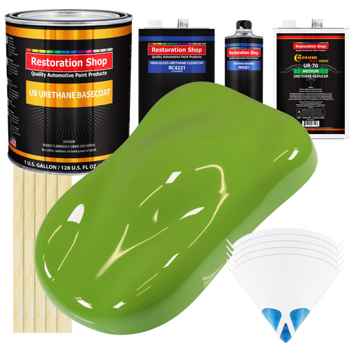 Sublime Green - Urethane Basecoat with Clearcoat Auto Paint (Complete Medium Gallon Paint Kit) Professional High Gloss Automotive Car Truck Coating