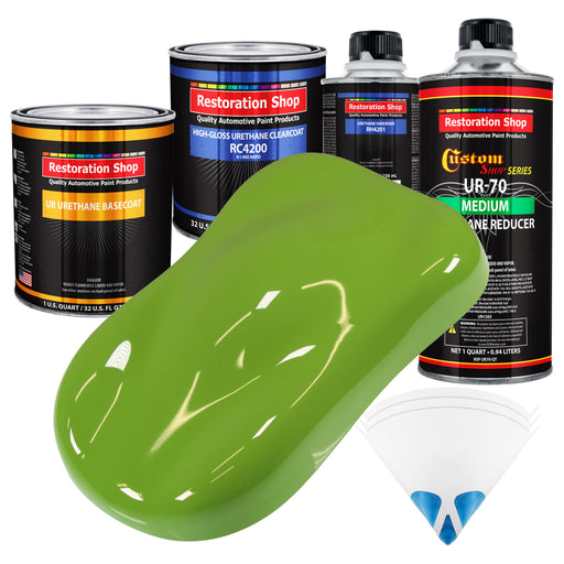 Sublime Green - Urethane Basecoat with Clearcoat Auto Paint - Complete Medium Quart Paint Kit - Professional High Gloss Automotive, Car, Truck Coating