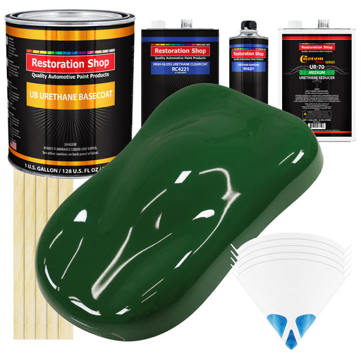 Speed Green - Urethane Basecoat with Clearcoat Auto Paint - Complete Medium Gallon Paint Kit - Professional High Gloss Automotive, Car, Truck Coating