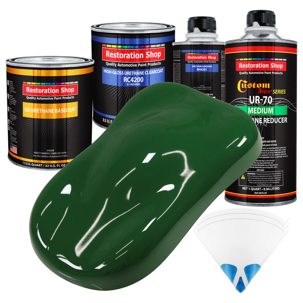 Speed Green - Urethane Basecoat with Clearcoat Auto Paint - Complete Medium Quart Paint Kit - Professional High Gloss Automotive, Car, Truck Coating