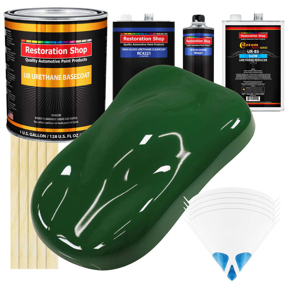 Speed Green - Urethane Basecoat with Clearcoat Auto Paint - Complete Slow Gallon Paint Kit - Professional High Gloss Automotive, Car, Truck Coating