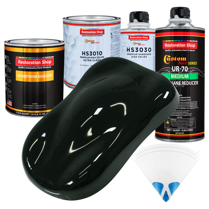 Rock Moss Green - Urethane Basecoat with Premium Clearcoat Auto Paint - Complete Medium Quart Paint Kit - Professional High Gloss Automotive Coating