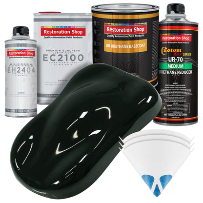 Rock Moss Green Urethane Basecoat with European Clearcoat Auto Paint - Complete Quart Paint Color Kit - Automotive Refinish Coating