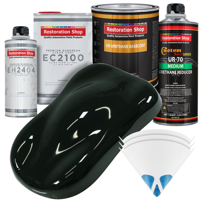 Rock Moss Green Urethane Basecoat with European Clearcoat Auto Paint - Complete Quart Paint Color Kit - Automotive Refinish Coating