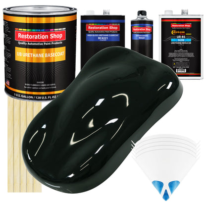 Rock Moss Green - Urethane Basecoat with Clearcoat Auto Paint (Complete Slow Gallon Paint Kit) Professional High Gloss Automotive Car Truck Coating