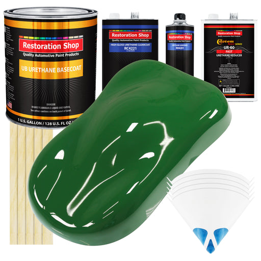 Emerald Green - Urethane Basecoat with Clearcoat Auto Paint - Complete Fast Gallon Paint Kit - Professional High Gloss Automotive, Car, Truck Coating
