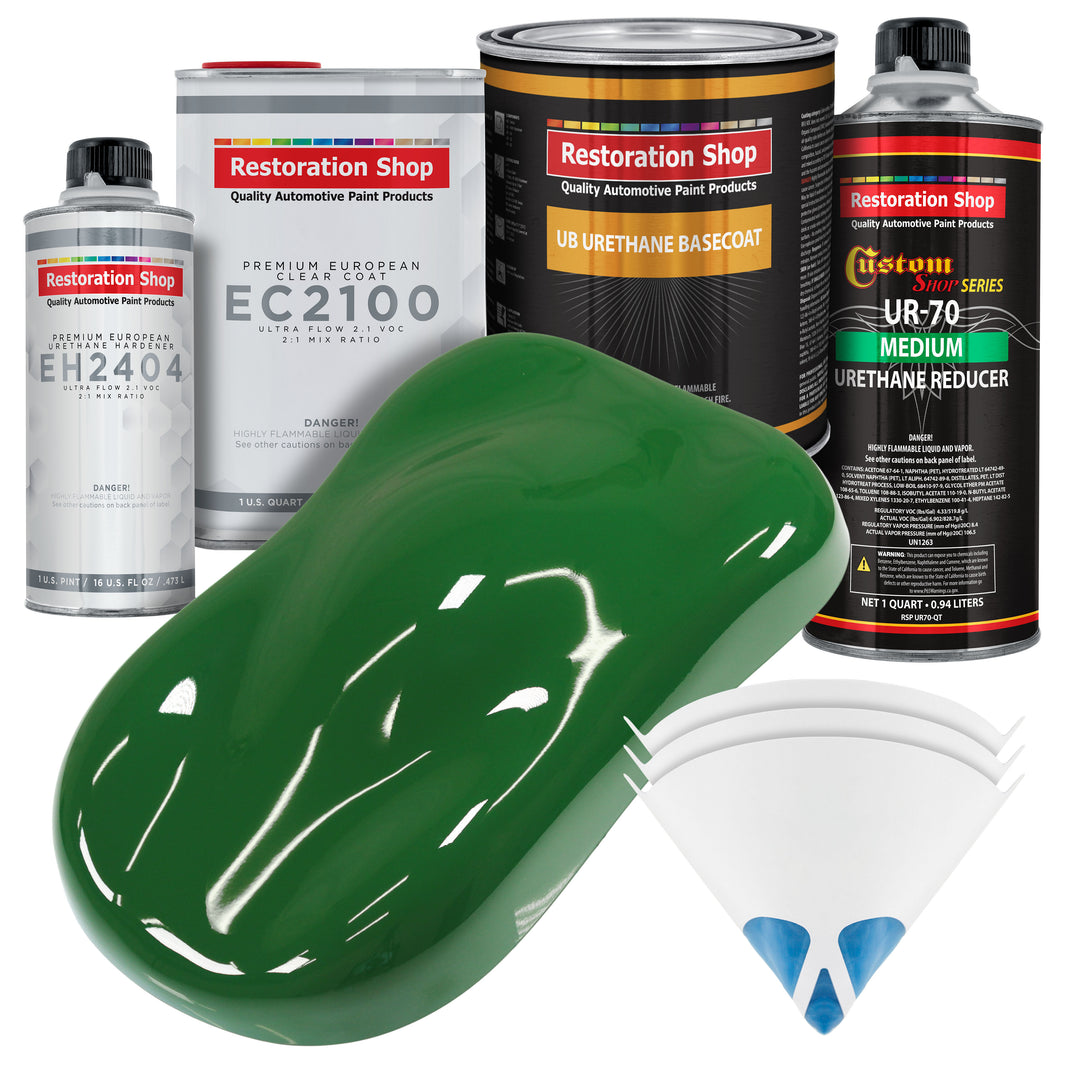 Emerald Green Urethane Basecoat with European Clearcoat Auto Paint - Complete Quart Paint Color Kit - Automotive Refinish Coating