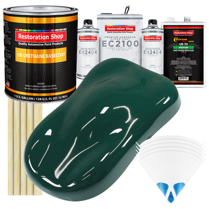 Woodland Green Urethane Basecoat with European Clearcoat Auto Paint - Complete Gallon Paint Color Kit - Automotive Refinish Coating