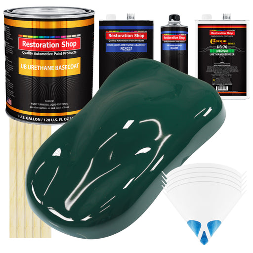 Woodland Green - Urethane Basecoat with Clearcoat Auto Paint (Complete Medium Gallon Paint Kit) Professional High Gloss Automotive Car Truck Coating