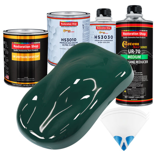 Woodland Green - Urethane Basecoat with Premium Clearcoat Auto Paint - Complete Medium Quart Paint Kit - Professional High Gloss Automotive Coating