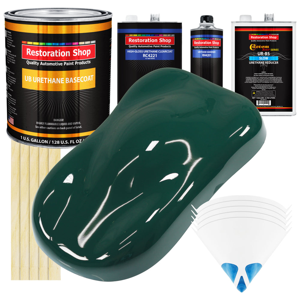 Woodland Green - Urethane Basecoat with Clearcoat Auto Paint - Complete Slow Gallon Paint Kit - Professional High Gloss Automotive, Car, Truck Coating