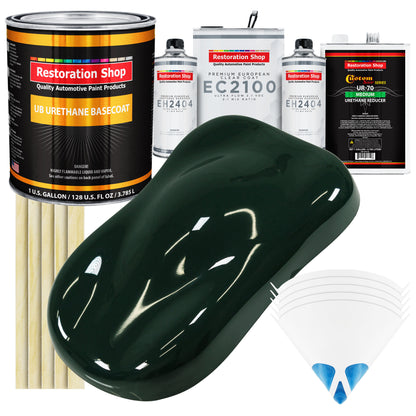 British Racing Green Urethane Basecoat with European Clearcoat Auto Paint - Complete Gallon Paint Color Kit - Automotive Refinish Coating