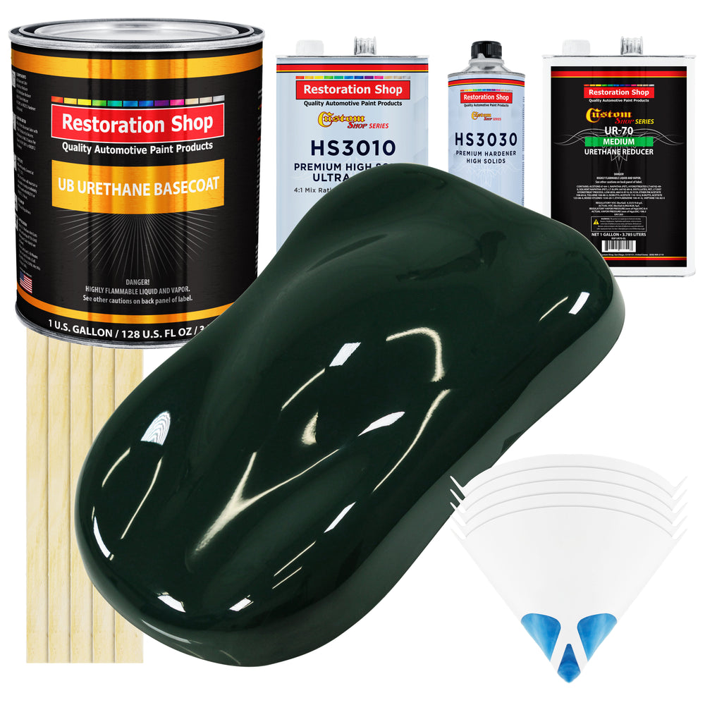 British Racing Green - Urethane Basecoat with Premium Clearcoat Auto Paint - Complete Medium Gallon Paint Kit - Professional Gloss Automotive Coating