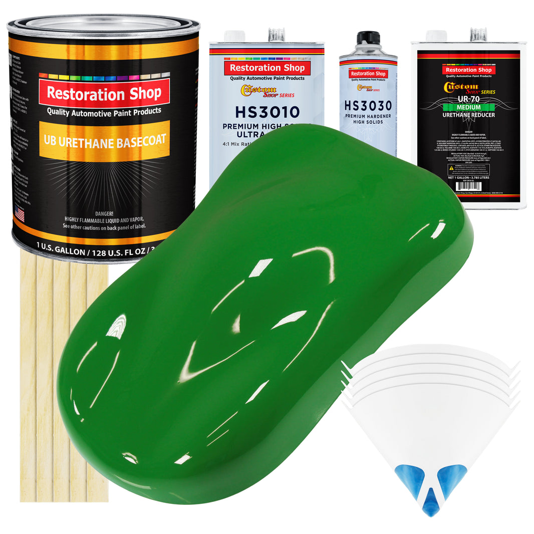 Vibrant Lime Green - Urethane Basecoat with Premium Clearcoat Auto Paint (Complete Medium Gallon Paint Kit) Professional High Gloss Automotive Coating