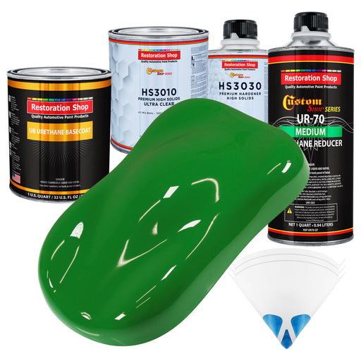 Vibrant Lime Green - Urethane Basecoat with Premium Clearcoat Auto Paint (Complete Medium Quart Paint Kit) Professional High Gloss Automotive Coating