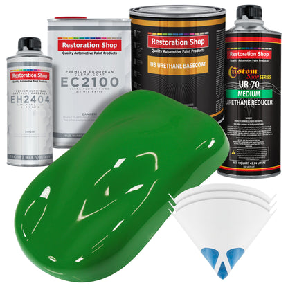Vibrant Lime Green Urethane Basecoat with European Clearcoat Auto Paint - Complete Quart Paint Color Kit - Automotive Refinish Coating