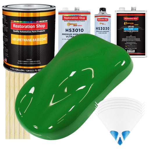 Vibrant Lime Green - Urethane Basecoat with Premium Clearcoat Auto Paint - Complete Slow Gallon Paint Kit - Professional High Gloss Automotive Coating
